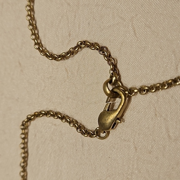 KENNETH COLE Vintage Brass, Abalones & Deep Blue stones Necklace - Picture 6 of 12